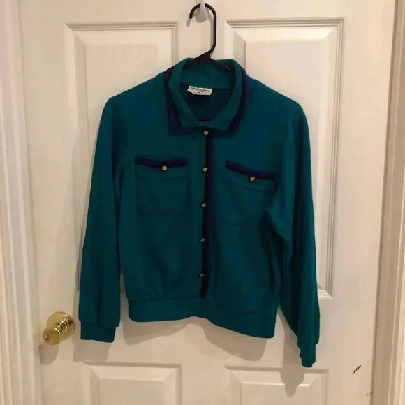 Alfred dunner// green trimmed in black/sz pm - Picture 1 of 3